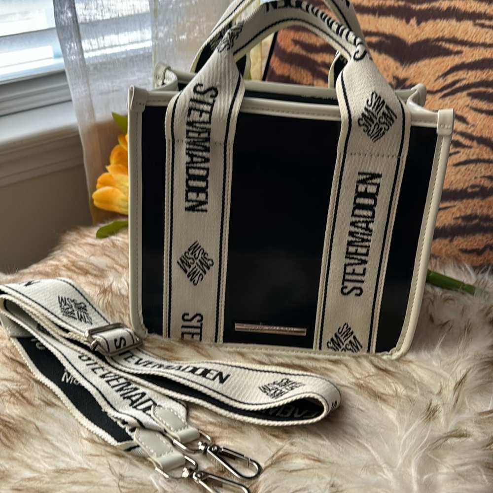 Steve Madden patent satchelcrossbody bag